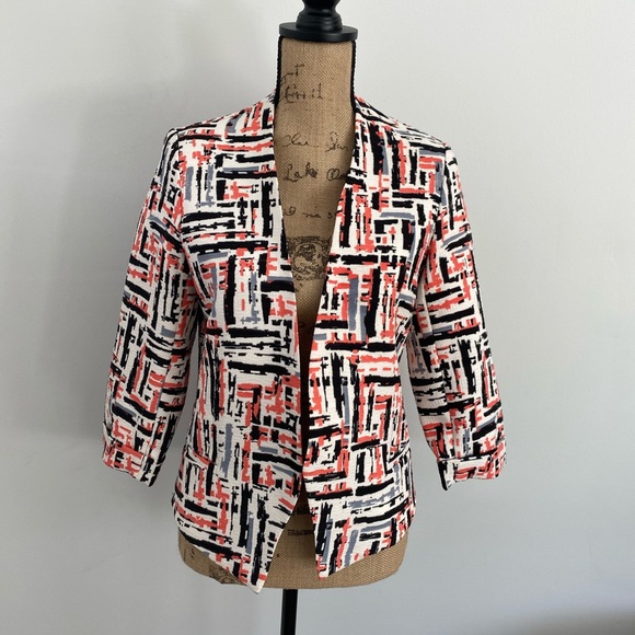 Aqua artsy open blazer white orange black size M - Picture 2 of 7